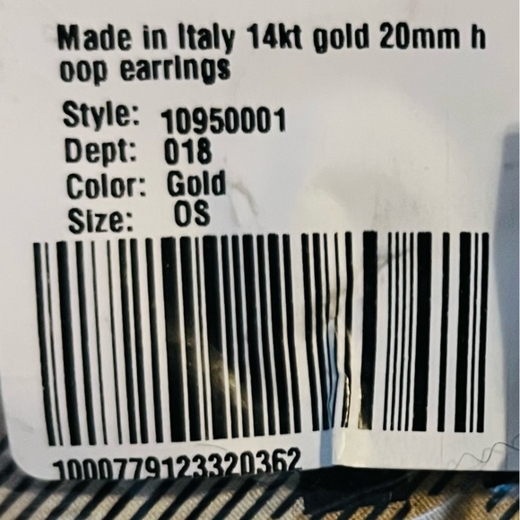 New MIA FIORE 14KKT Gold 20mm Hoop Earrings Made In Italy  NEW - Picture 6 of 11